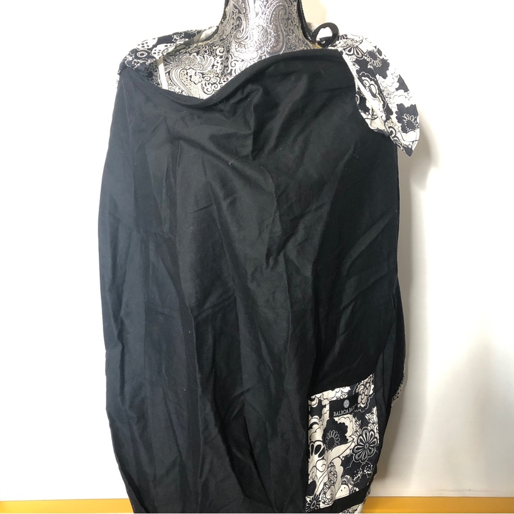 Balboa‎ Baby nursing cover black with white flower trim OS
